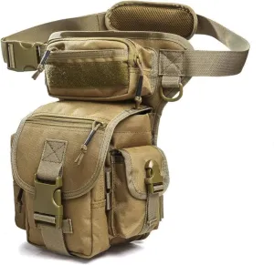 Waterproof Military Tactical Drop Leg Pouch Bag Type B Cross Over Leg Rig Outdoor Bike Cycling Hiking Thigh Bag