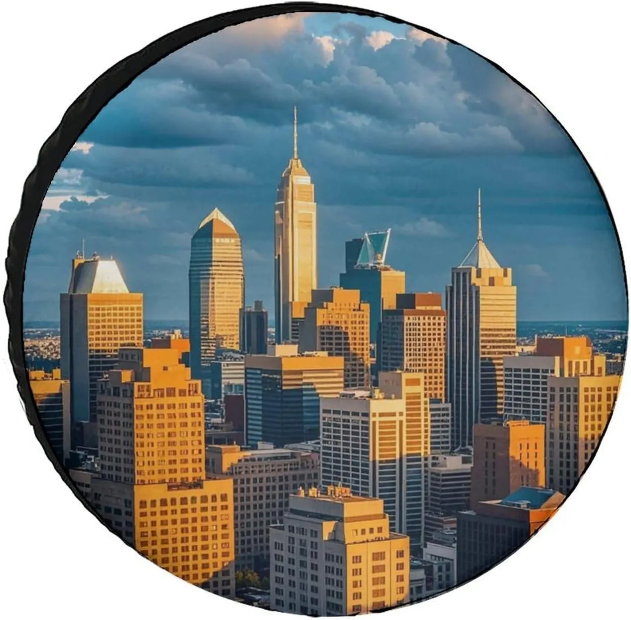Waterproof Tires Covers Universal Spare Tire Cover A Busy Town in The City Oxford Cloth Wheel Cover Tire Protector for Car RV Trailer Camper Truck SUV Tire Accessories 32inch