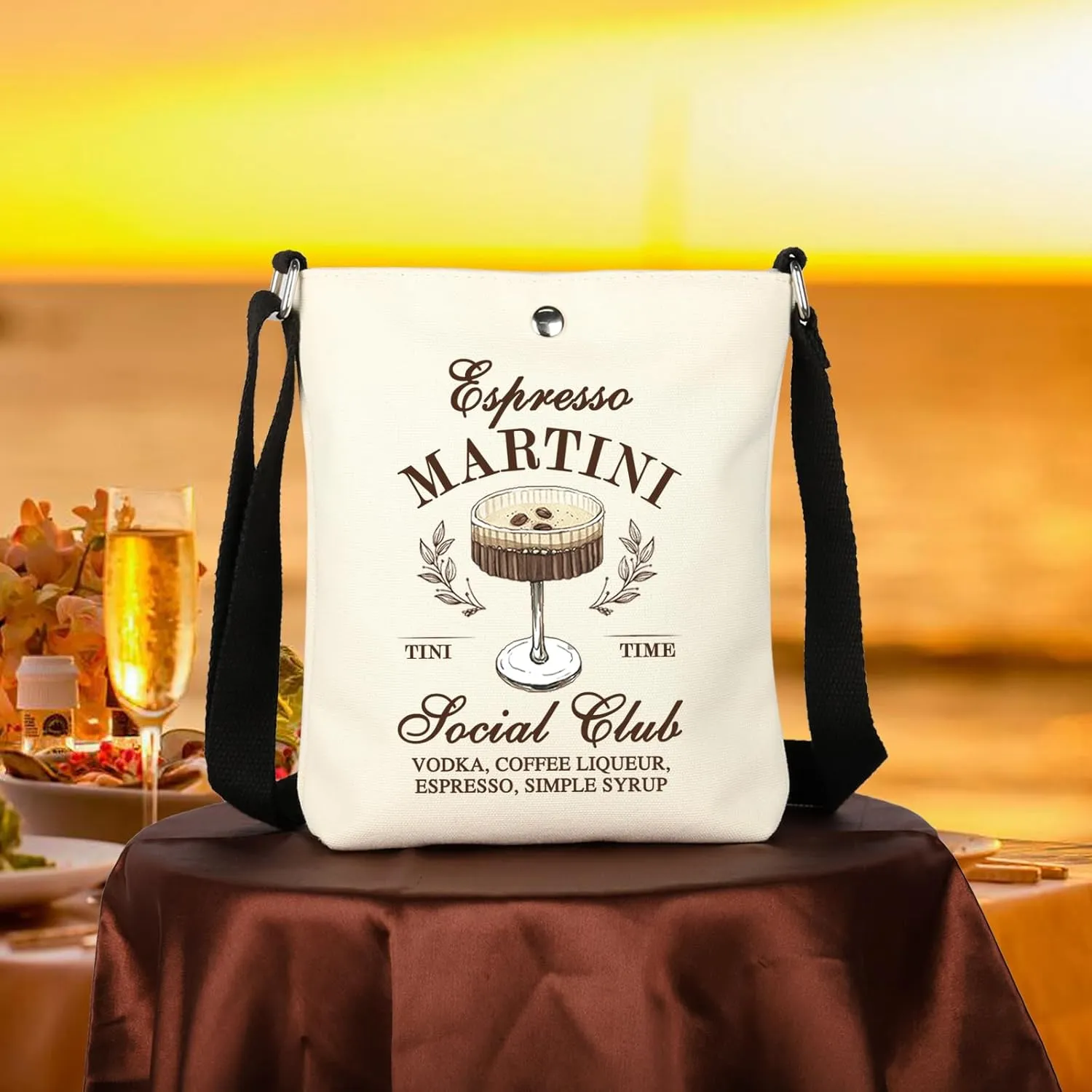 WCGXKO Espresso Martini Gift Espresso Martini Bachelor Bachelorette Party Zipper Pouch Makeup Bag (SYRUP XK