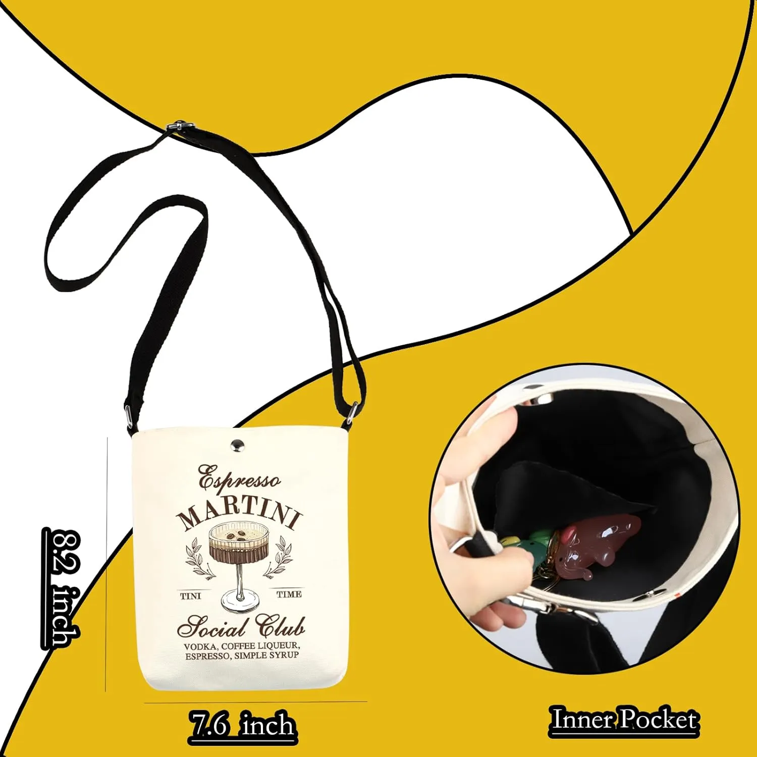 WCGXKO Espresso Martini Gift Espresso Martini Bachelor Bachelorette Party Zipper Pouch Makeup Bag (SYRUP XK