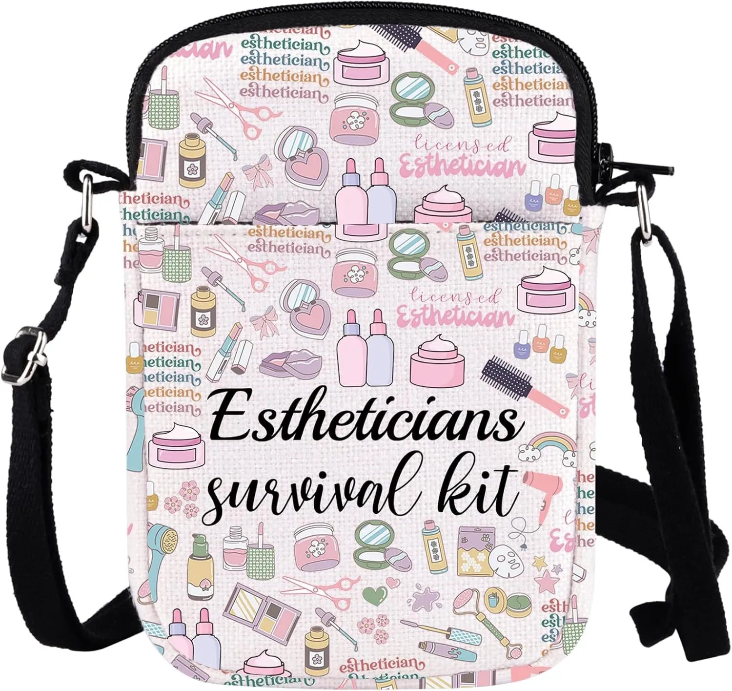 WCGXKO Estheticians Survival Kit Crossbody Purses Bag Messenger Bag Gift for Beautician Beauty Artist (Esthetician se CR)