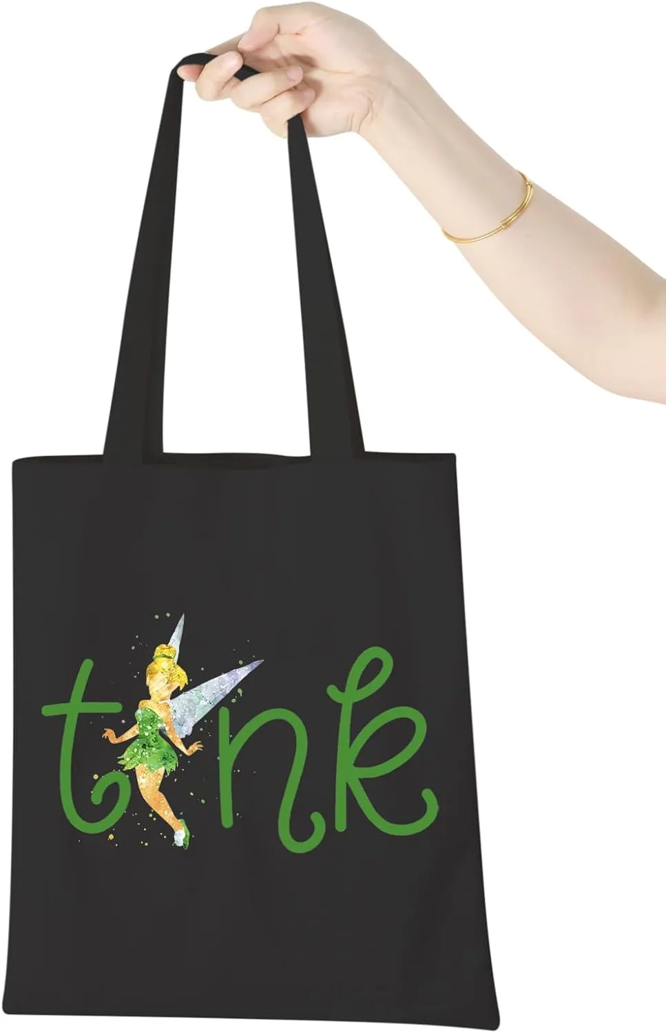 WCGXKO Family Vacation Gift Tink Zipper Pouch Makeup Bag (T black tote)