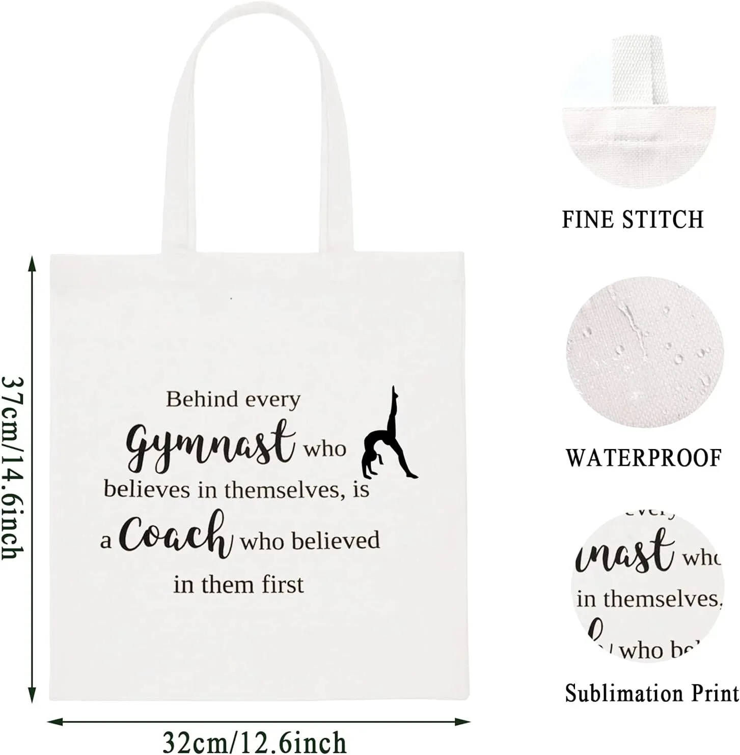 WCGXKO Gymnast Coach Gift Behind Every Gymnast Who Believes Themselves Is A Coach Who Believed In Them First (Gymnast Coach tote)