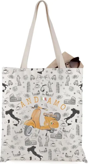 WCGXKO Italy Rome Travel Tote Bag Italy Bachelorette Gift Italian Theme Gift