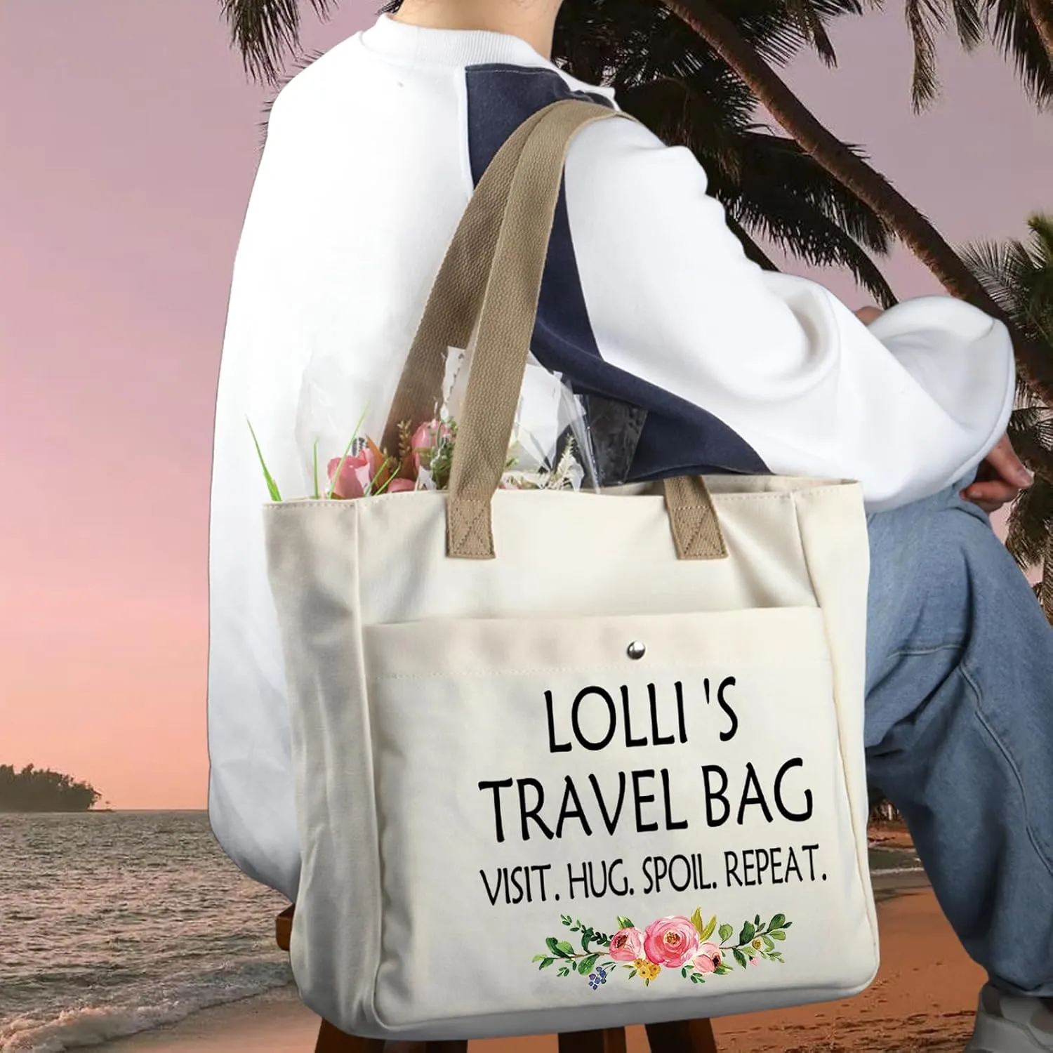 WCGXKO Mother’s Day Gift Grandma Birthday Gift Mother’s Day Merchandise Tote Bag Travel Bag For Grandma