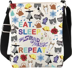 WCGXKO Music Inspired Musical Merchandise Music Name List Crossbody Bag For Theatre Musical Fans Messenger Bag