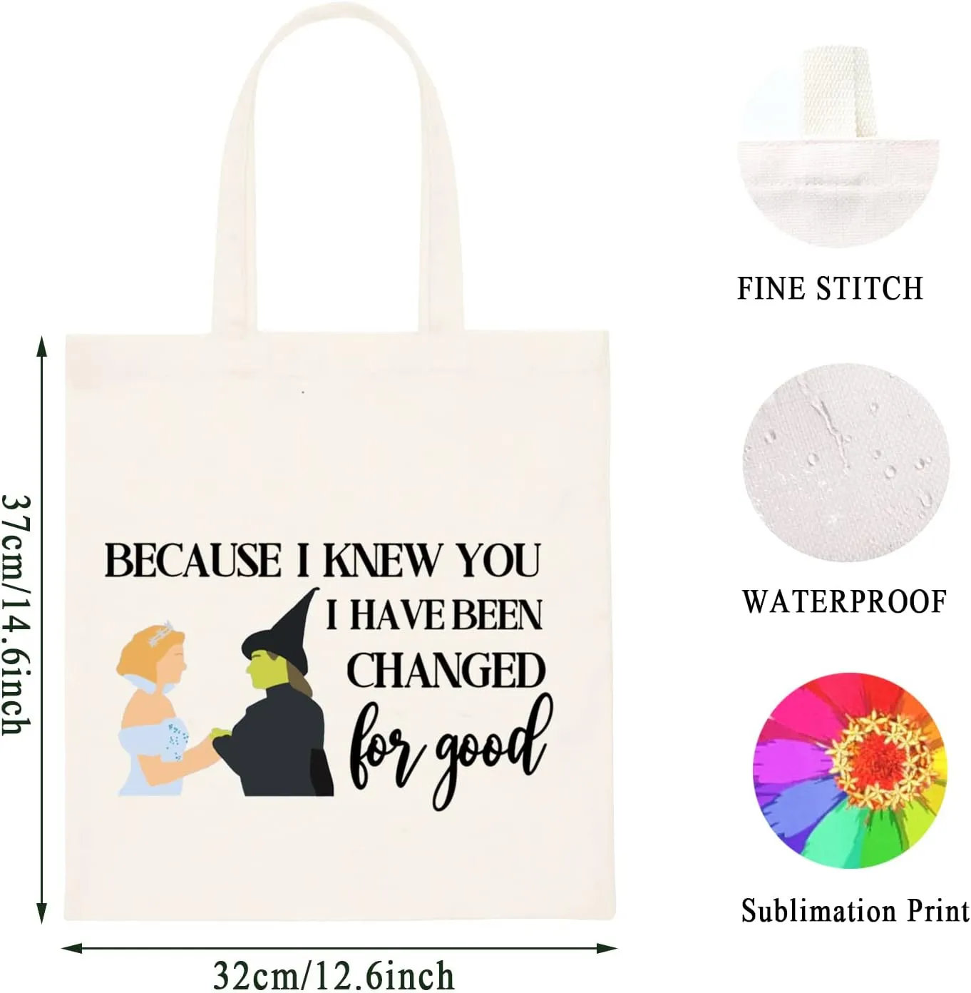 WCGXKO Musical Lover Gift for Best Friend Because I Knew You I Have Been Changed For Good Make Up Bag (Changed For Good tote)