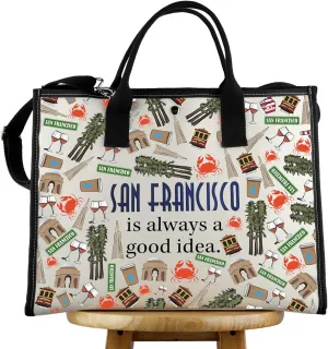 WCGXKO San Francisco Skyline Gift Zipper Pouch Makeup Bag