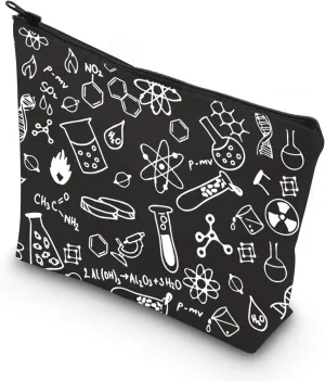 WCGXKO Science Cosmetic Bag Biology Chemistry Gift Science Lover Gift Chemist Scientist Makeup Bag Science Teacher Student Gift (Chemistry B)