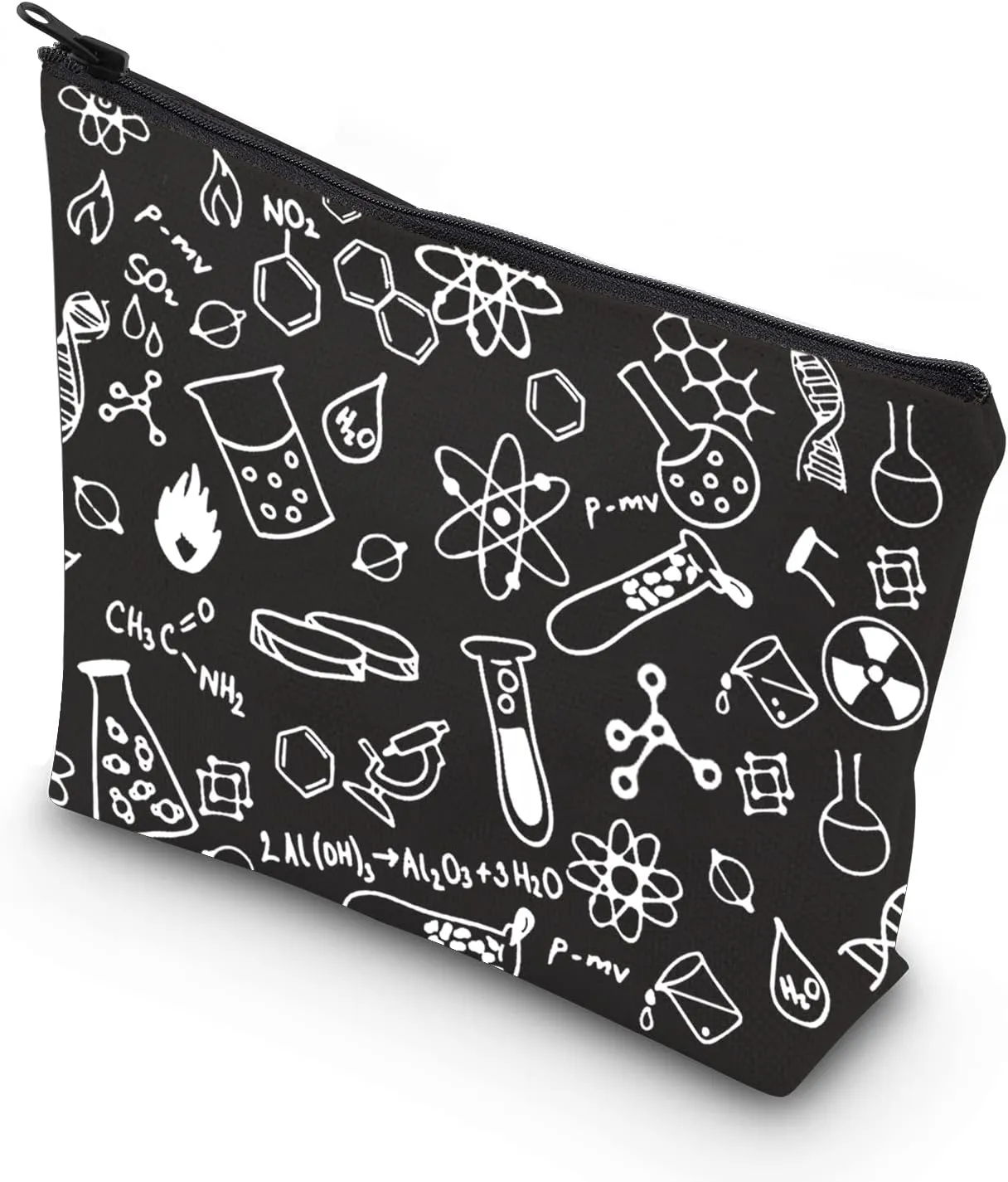 WCGXKO Science Cosmetic Bag Biology Chemistry Gift Science Lover Gift Chemist Scientist Makeup Bag Science Teacher Student Gift (Chemistry B)