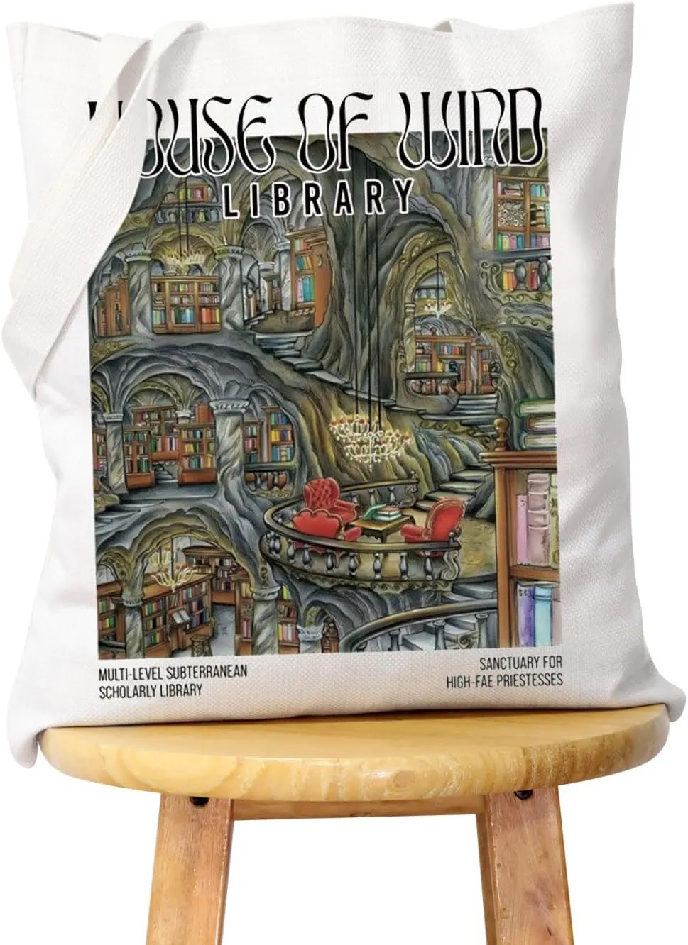 WCGXKO Tote Bag Bookworm Gift Shopping Bag