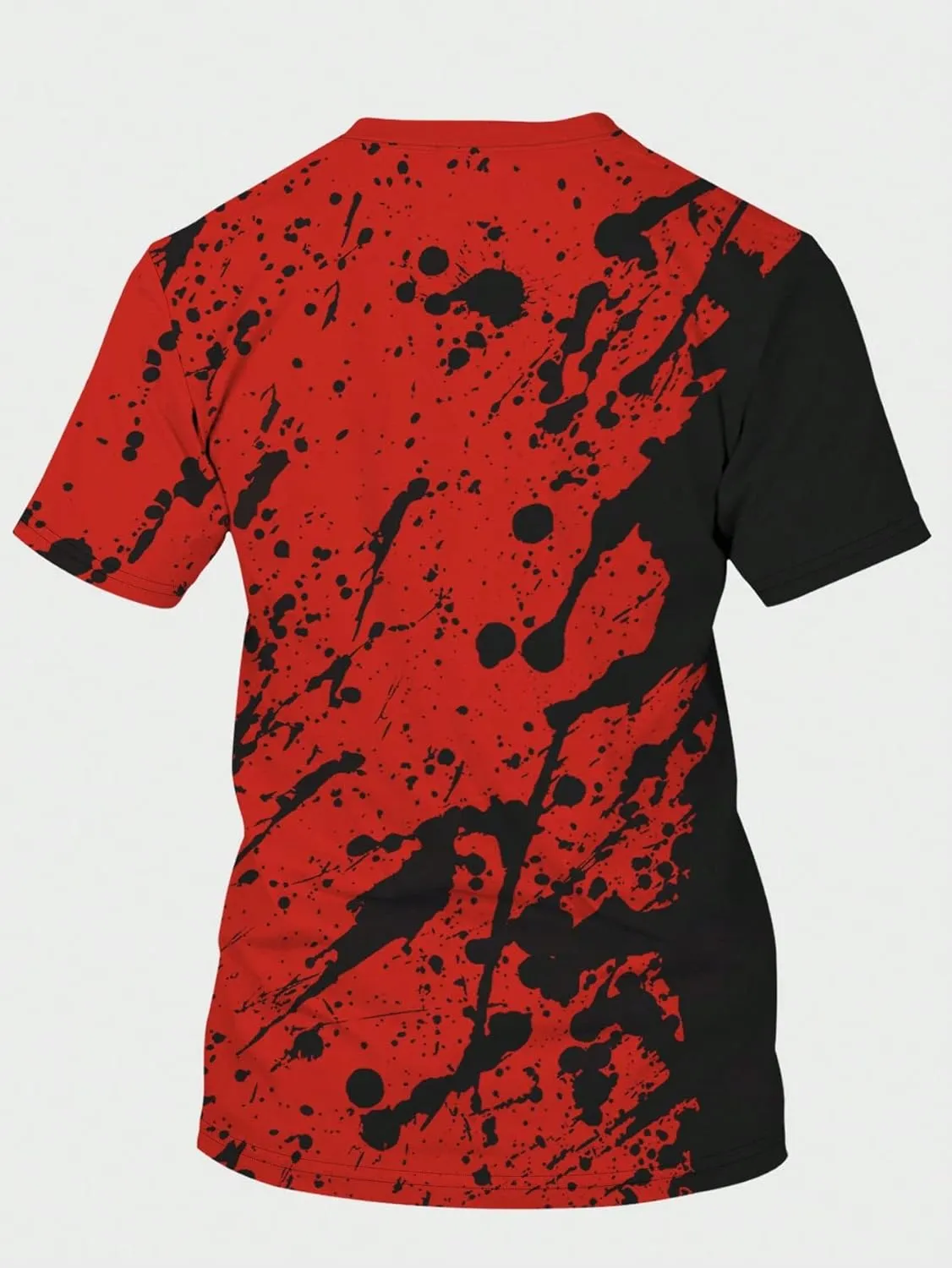 WDIRARA Men's Two Tone Cartoon Graphic Print Short Sleeve T Shirt Round Neck Tee