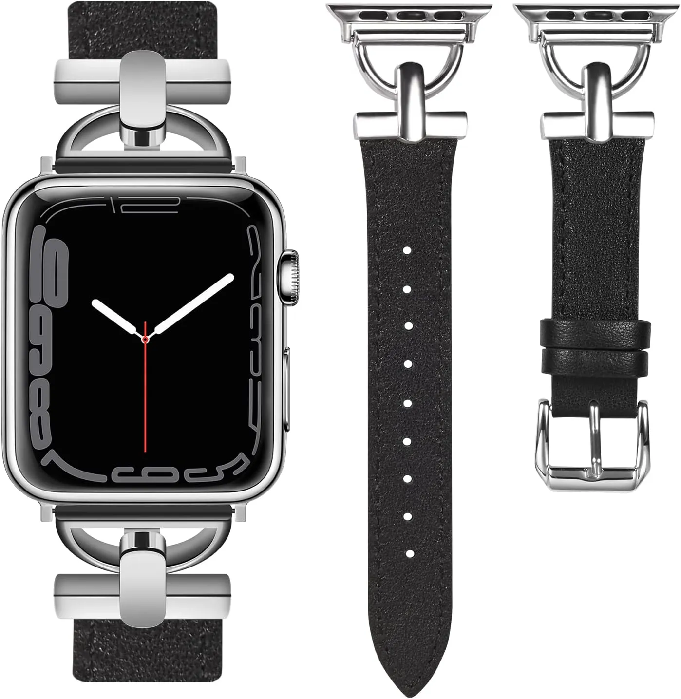 Wearlizer Leather Band Compatible with Apple Watch Bands Women 41mm 40mm 38mm 49mm 46mm 45mm 44mm 42mm, Fancy Dressy Strap for iWatch Series 10 9 8 Ultra SE 7 6 5 4 3 2 1