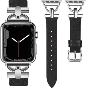 Wearlizer Leather Band Compatible with Apple Watch Bands Women 41mm 40mm 38mm 49mm 46mm 45mm 44mm 42mm, Fancy Dressy Strap for iWatch Series 10 9 8 Ultra SE 7 6 5 4 3 2 1