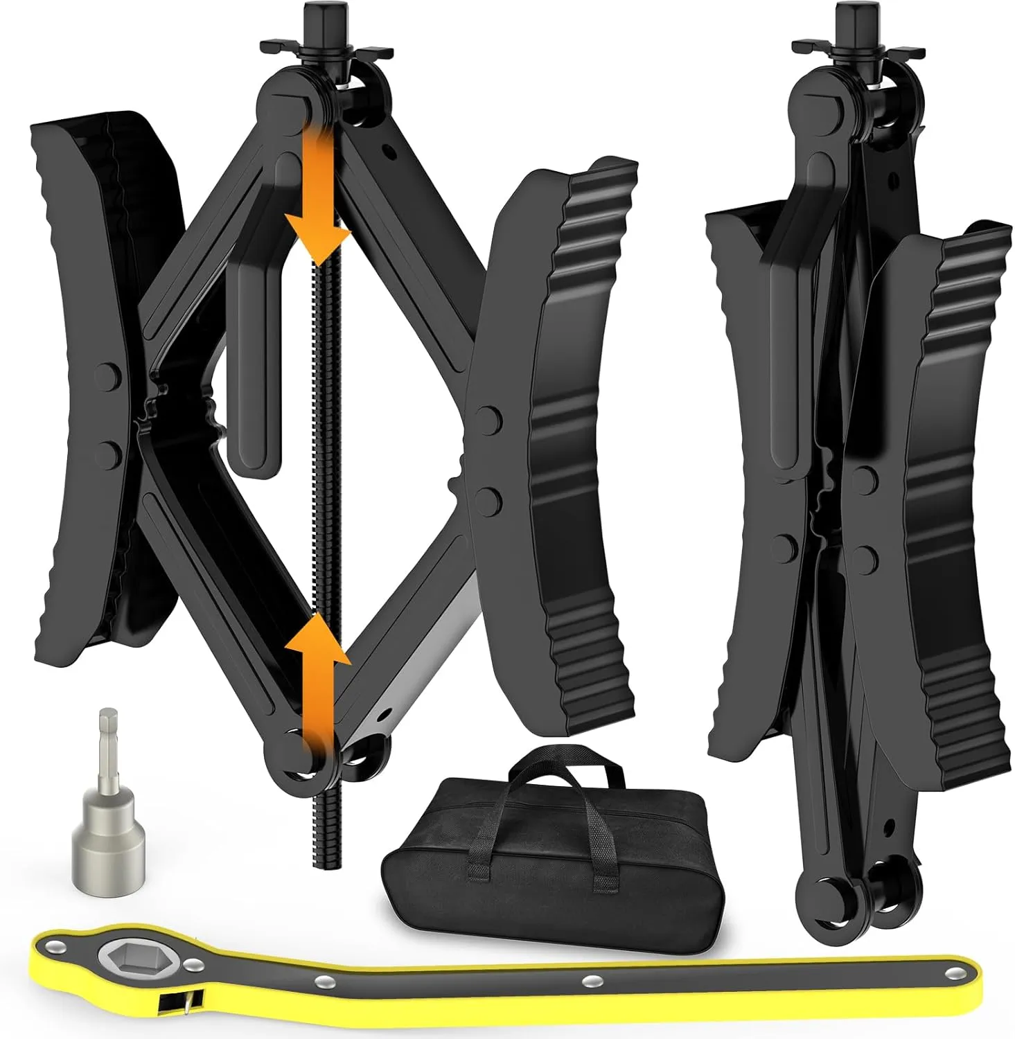 WELLUCK Camper Wheel Chock Stabilizer 2 Sets for RV Travel Trailer Heavy Duty X-Shaped RV Chocks Anti-Move Tire Wheel Chock, Fits 3.5" to 12" Wheel Gaps