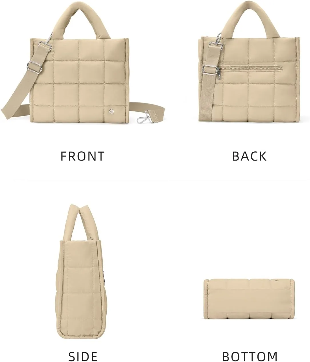 WESTBRONCO Puffer Crossbody Bags for Women Quilted Tote Bag Puffy Weekender Overnight Bag Nylon Shoulder Handbag