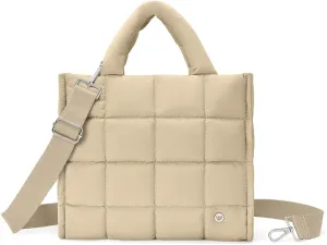 WESTBRONCO Puffer Crossbody Bags for Women Quilted Tote Bag Puffy Weekender Overnight Bag Nylon Shoulder Handbag
