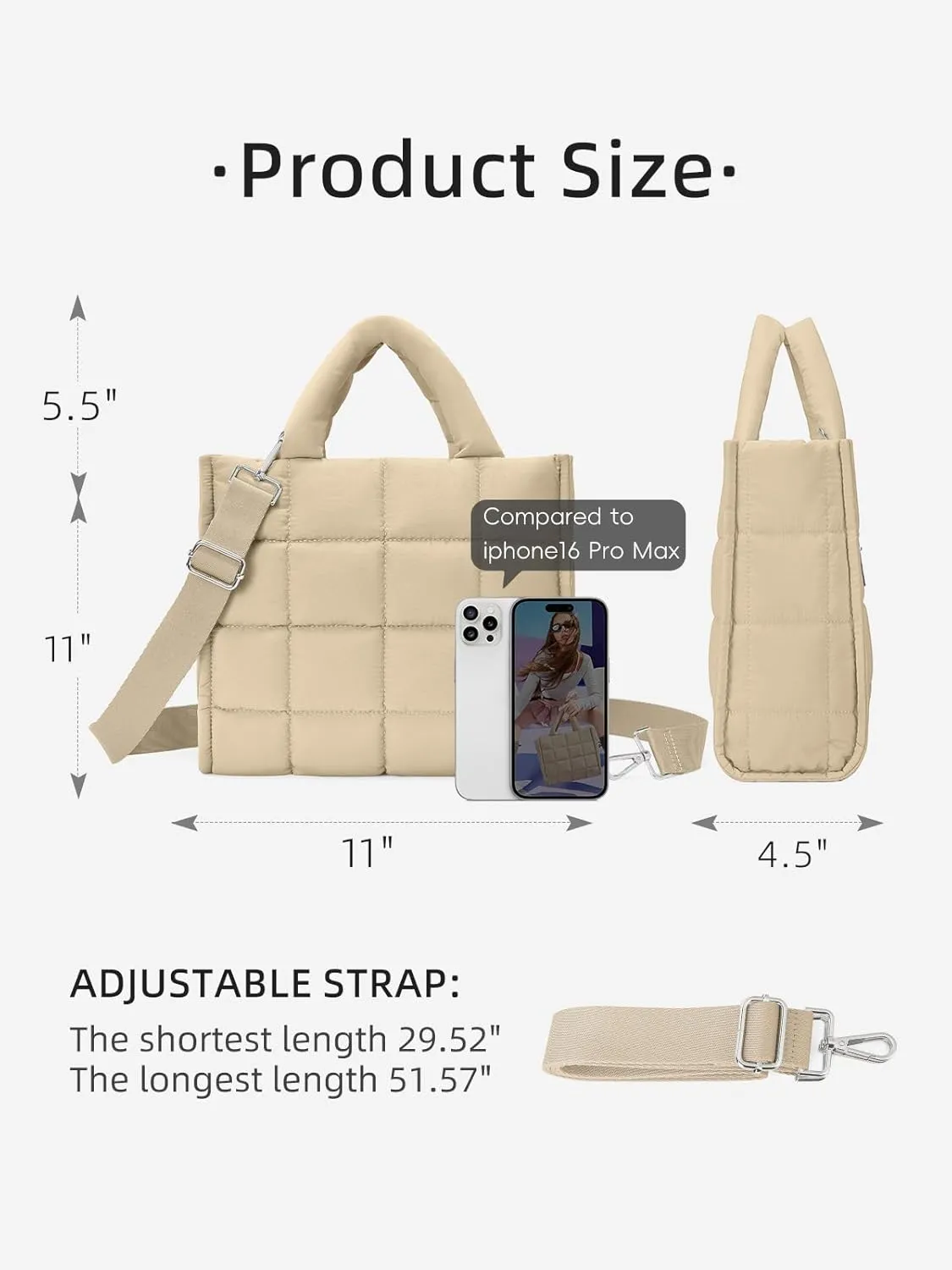WESTBRONCO Puffer Crossbody Bags for Women Quilted Tote Bag Puffy Weekender Overnight Bag Nylon Shoulder Handbag