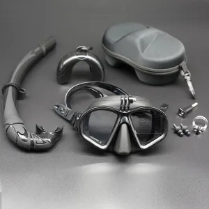 Wet Low Volume Freediving Mask Anti-Leak Tempered Glass Free Dive Mask J-Type Diving Mask Set with Camera Mount