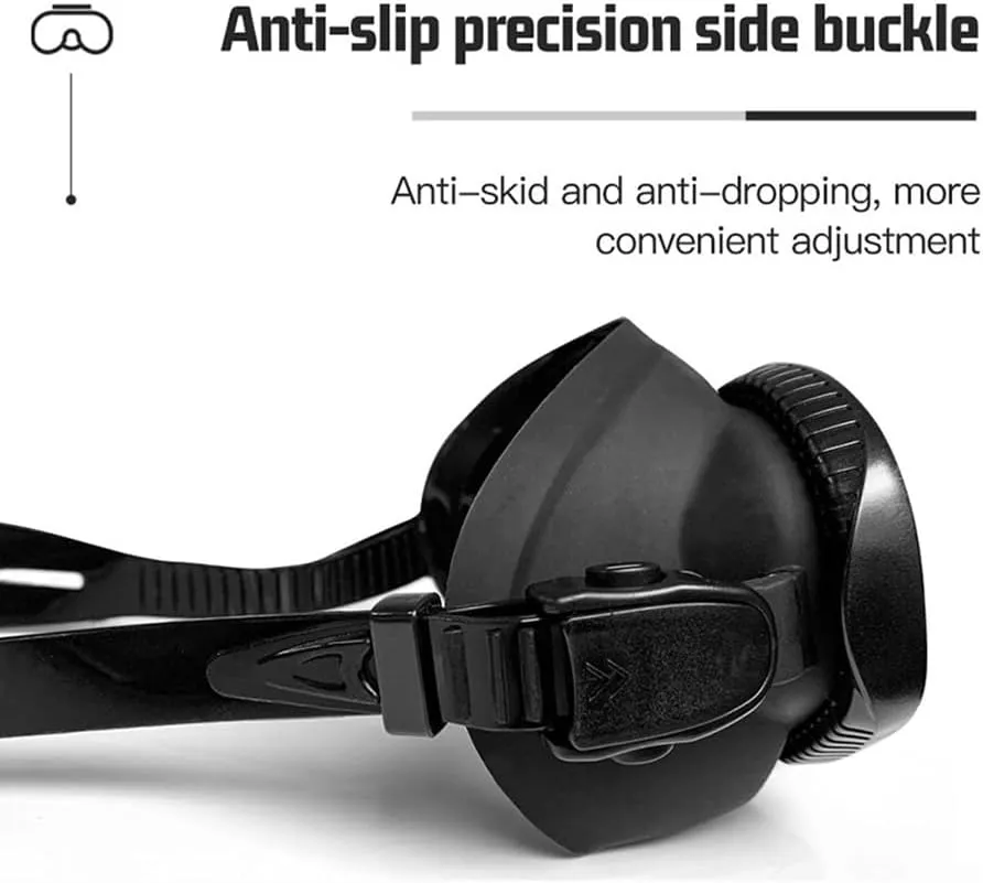 Wet Low Volume Freediving Mask Anti-Leak Tempered Glass Free Dive Mask J-Type Diving Mask Set with Camera Mount