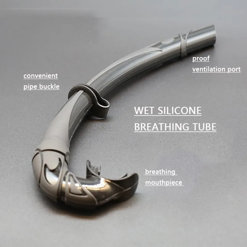 Wet Low Volume Freediving Mask Anti-Leak Tempered Glass Free Dive Mask J-Type Diving Mask Set with Camera Mount