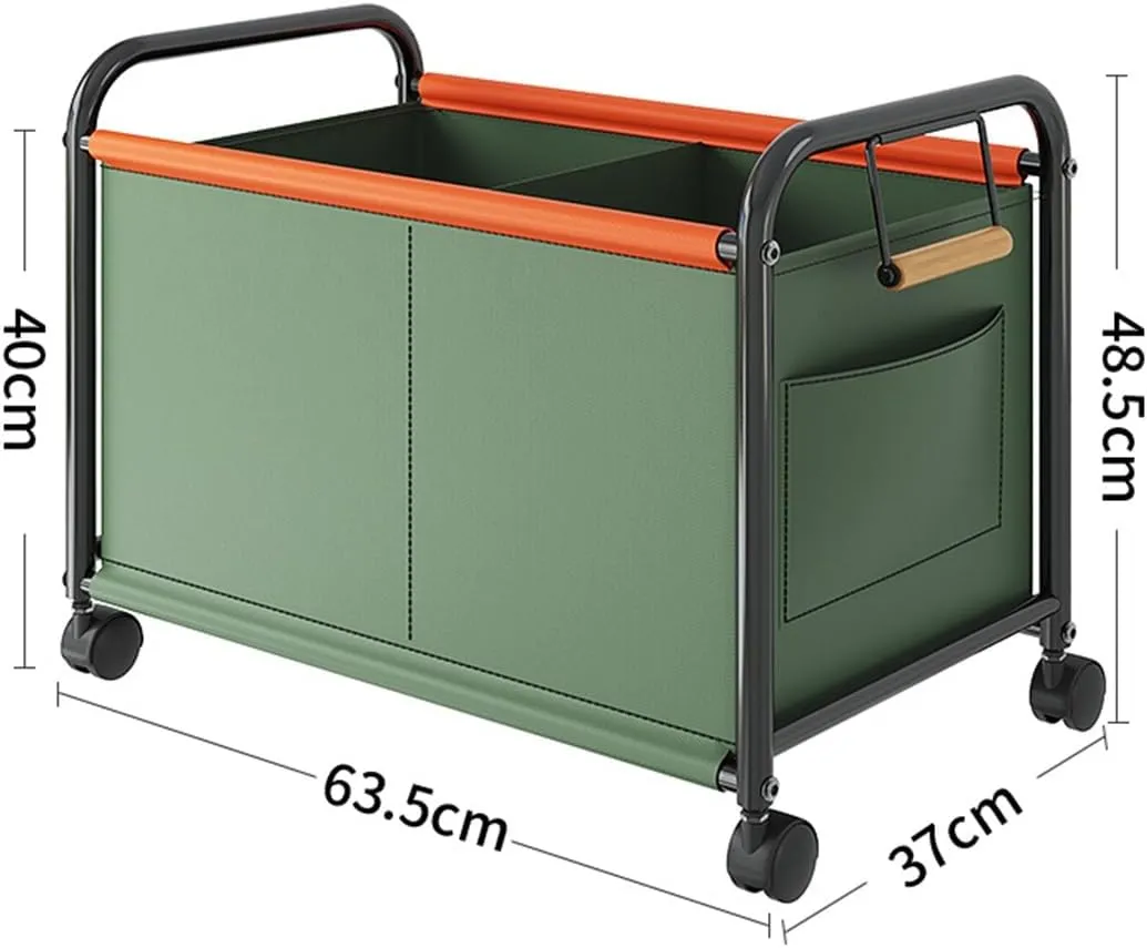 Wheeled Laundry Basket with Oxford Fabric Bag, Rolling Laundry Basket,Clothes Storage Basket, Partition Design Rolling Laundry Basket Storage Cart for Bathrooms, Bedrooms, Dormitories(Green,63.5x37x48