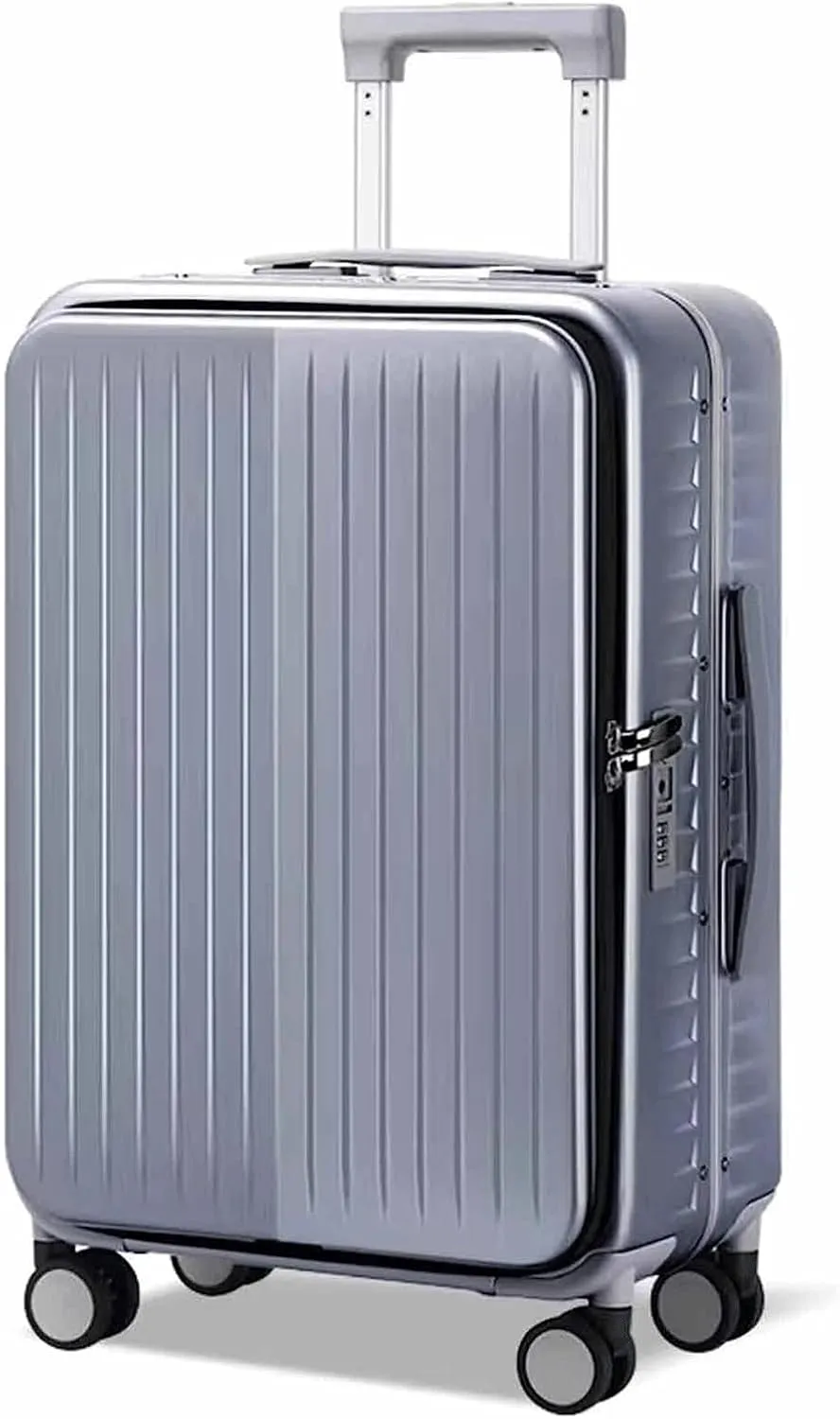 Wheeled Suitcase, Large Capacity Carry-on Luggage, Detachable Side Bag Design Suitcase, Code Lock,Silver-24 inches (Silver 24 inches)