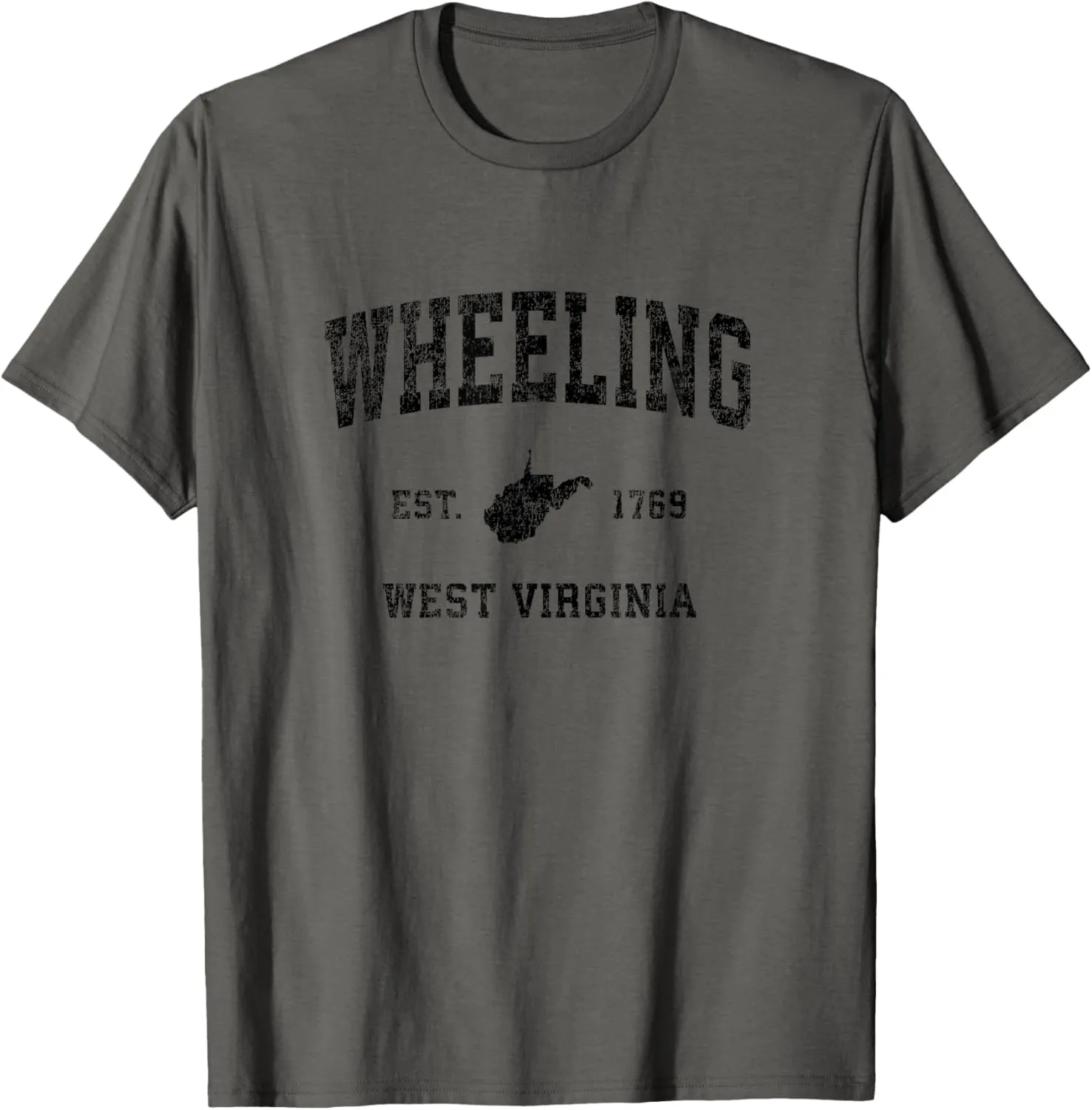 Wheeling West Virginia WV Vintage Sports Design Black Print T-Shirt