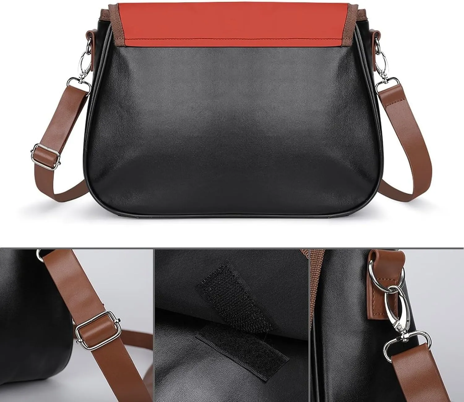 White Blooms Blue Butterflies Crossbody Bags for Women Travel Shoulder Bag Small Leather Cross Body Handbags