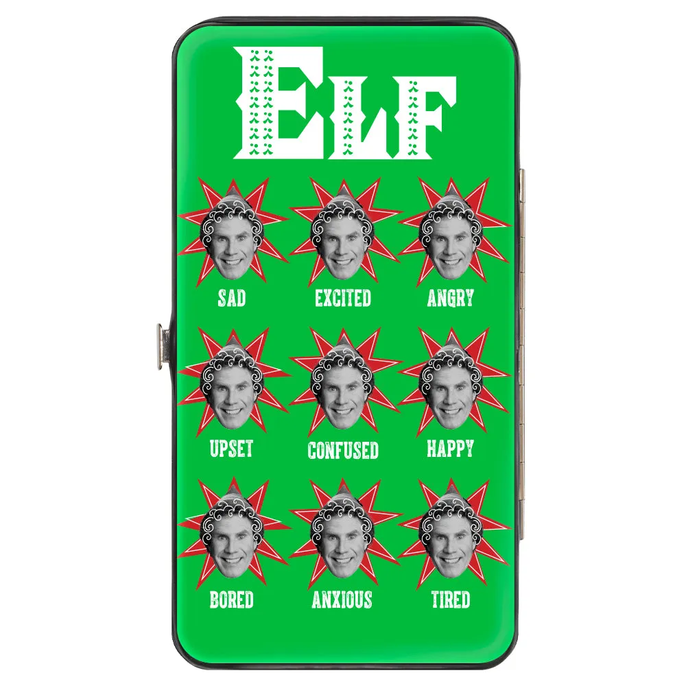 Wholesale Hinged Wallet - Elf Buddy the Elf Mood Expressions Green White Red