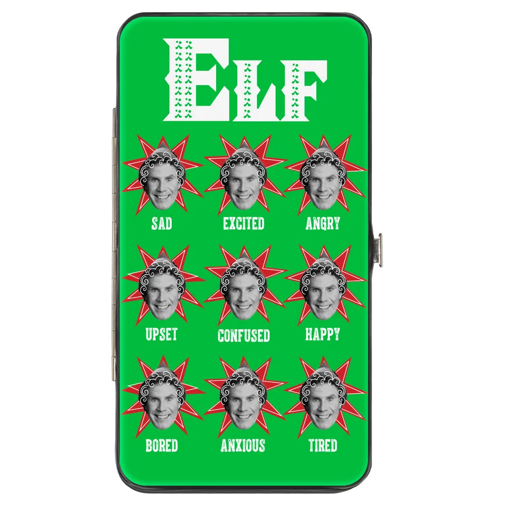 Wholesale Hinged Wallet - Elf Buddy the Elf Mood Expressions Green White Red