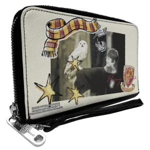 Wholesale PU Zip Around Wallet Rectangle - Harry Potter and Hedwig Vivid Scene and Icons Collage