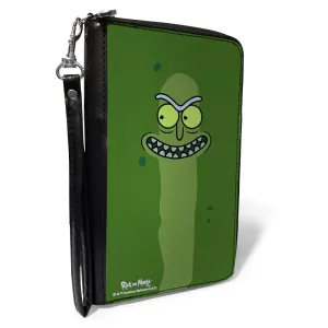 Wholesale PU Zip Around Wallet Rectangle - Rick and Morty Pickle Rick Grinning Greens