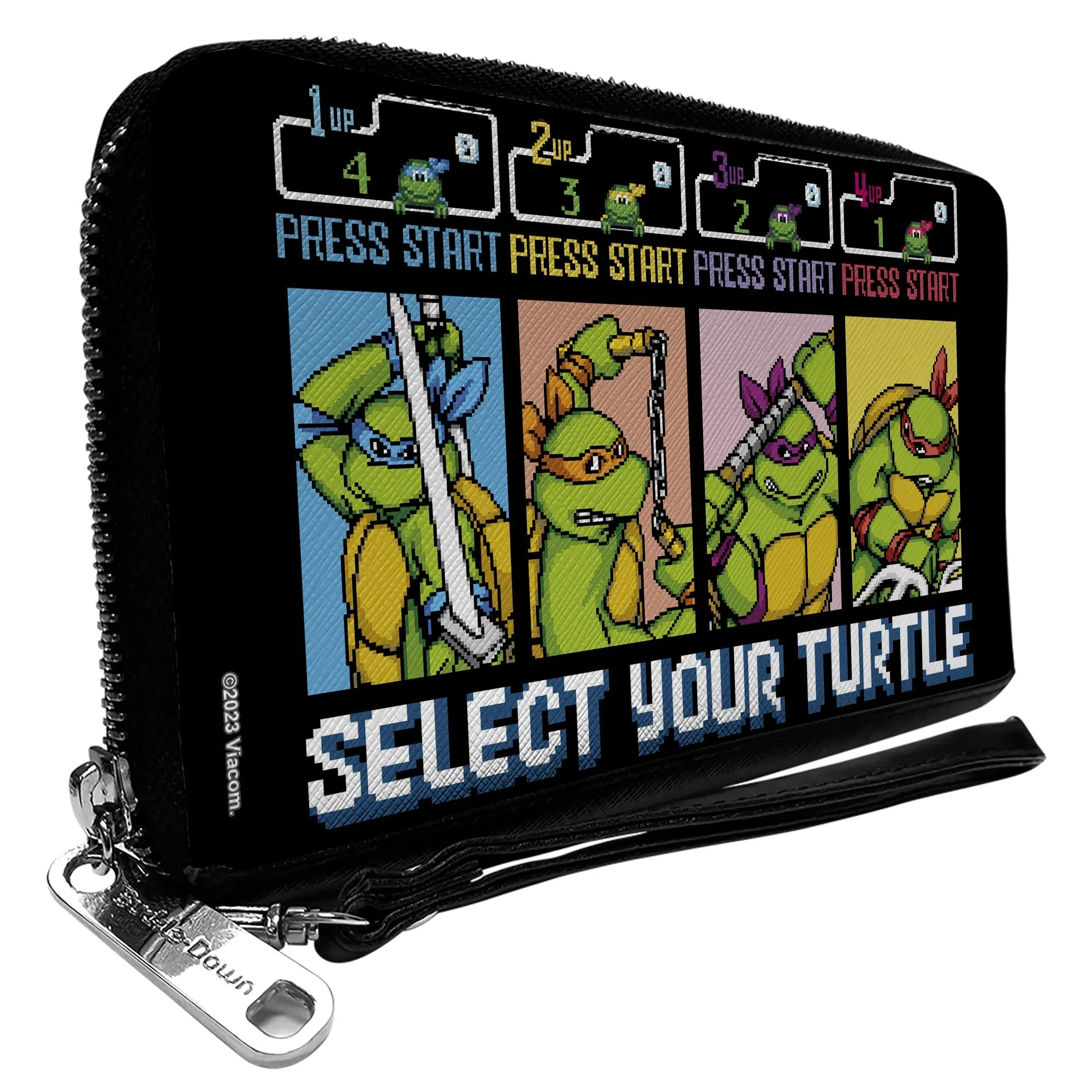 Wholesale PU Zip Around Wallet Rectangle - Teenage Mutant Ninja Turtles SELECT YOUR TURTLE Arcade Start Screen Pose Blocks