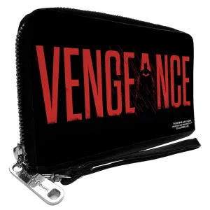 Wholesale PU Zip Around Wallet Rectangle - The Batman Movie VENGEANCE Silhouette Black Red