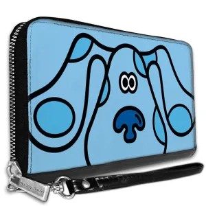 Wholesale Women's PU Zip Around Wallet Rectangle - Blue's Clues Blue Face Blues