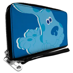 Wholesale Women's PU Zip Around Wallet Rectangle - Blue's Clues Blue Full Body Smiling Pose Blues