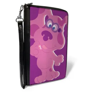 Wholesale Women's PU Zip Around Wallet Rectangle - Blue's Clues Magenta Full Body Smiling Pose Pinks