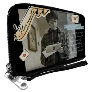 Wholesale Women's PU Zip Around Wallet Rectangle - Harry Potter Hogwarts Acceptance Letter Pose Collage
