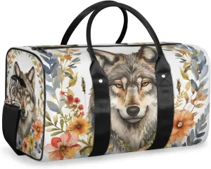 Wild Animal Wolf Travel Duffle Bag for Women Men Gym Duffel Foldable Bag Waterproof Weekender Cute Wolf Duffle Tote