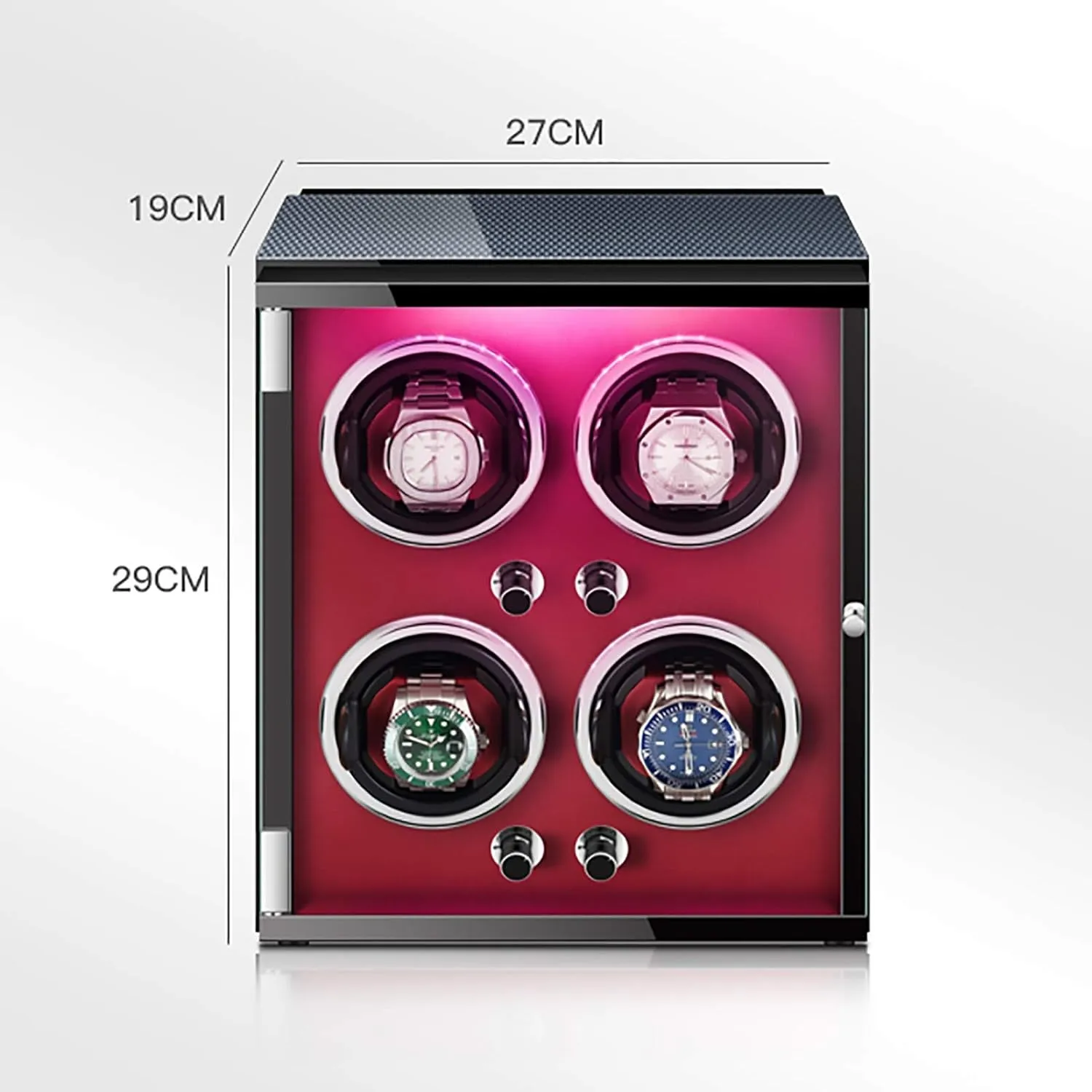 Winding Box Watch Winders - Vertical Colorful Watch Shaker Mechanical Watch Automatic Winding Device Watch Storage Box Rotating Placer Home Display Holder Organizer，Ebony Wood Black 4