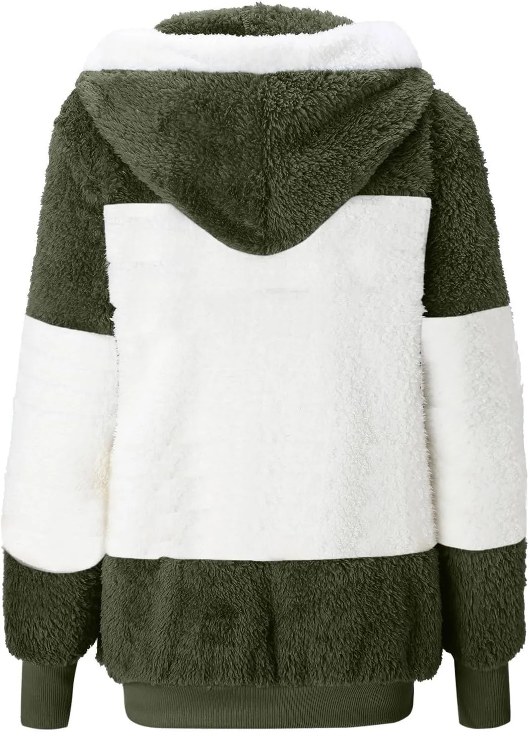 Winter Coats for Women 2024 Long Sleeve Faux Fur Fleece Jacket Zipper Plus Size Hooded Fuzzy Outerwear With Pockets