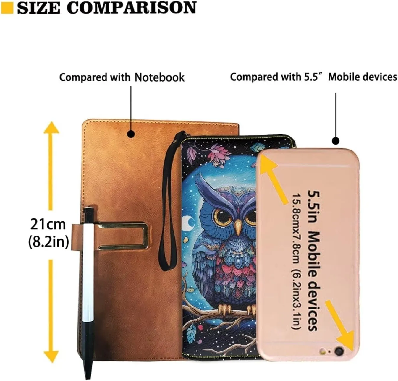 Women PU Leather Long Zipper Wallet Sunflower Elephant