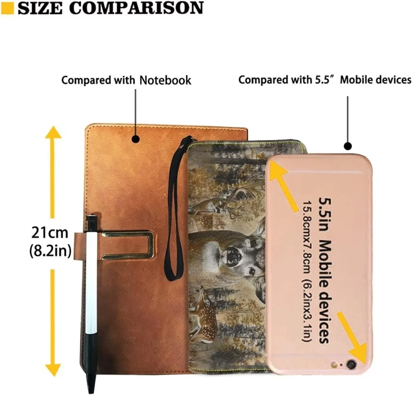 Women PU Leather Long Zipper Wallet Sunflower Elephant