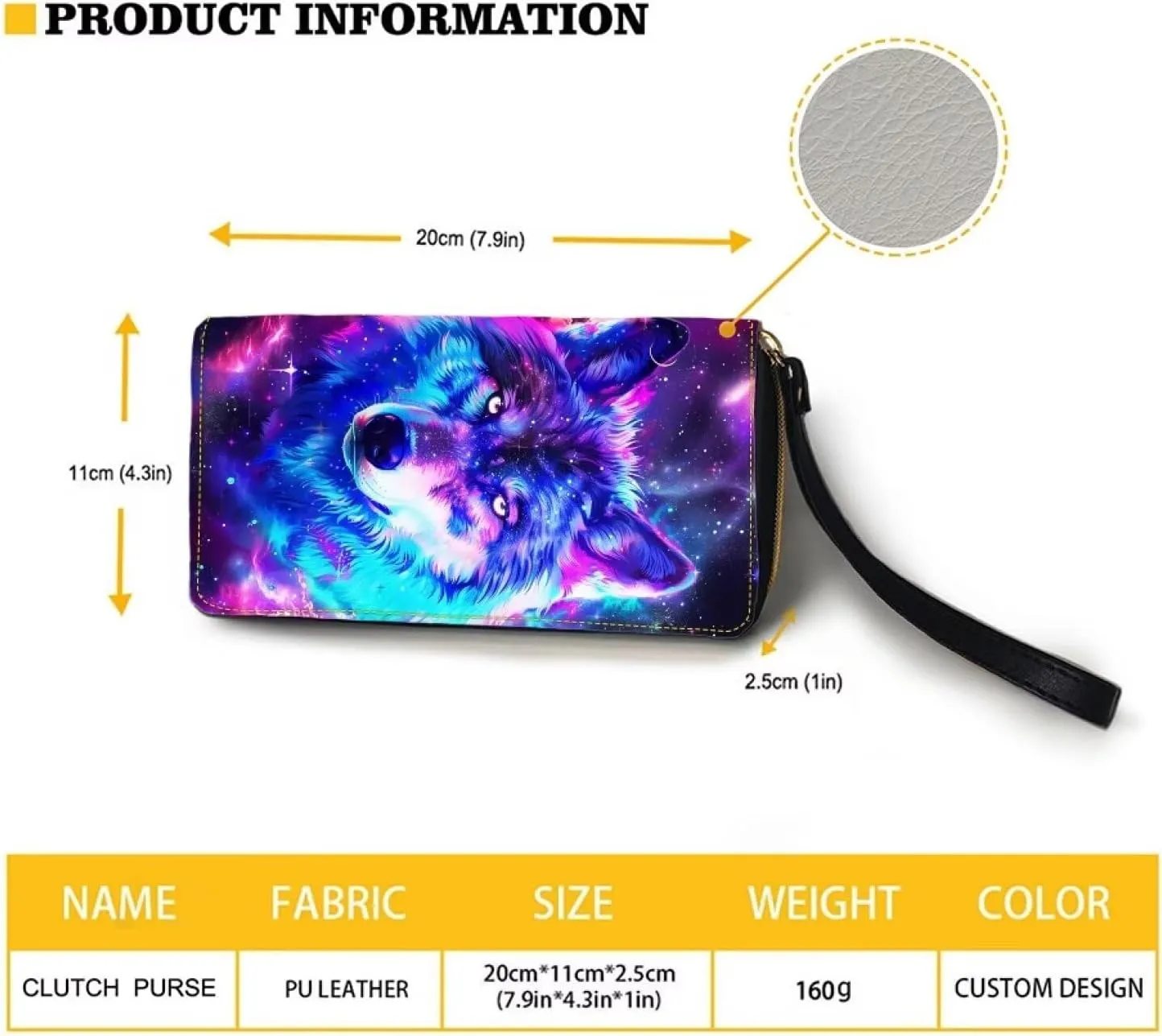 Women Wallet Zipper Long Purse PU Leather