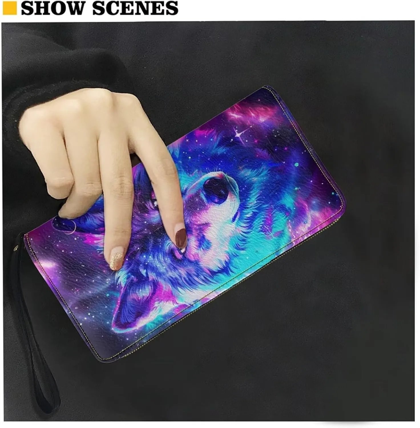 Women Wallet Zipper Long Purse PU Leather
