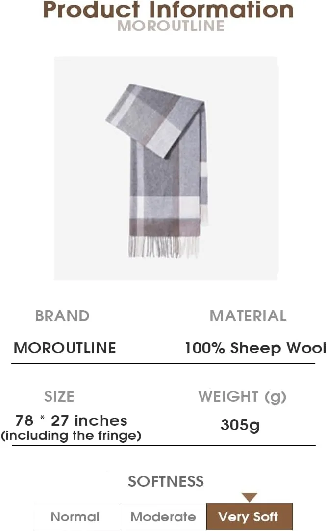 Womens Cashmere Scarf (Baby Alpaca) Large Soft Warm plaid shawls Wraps for Winter Mens Scarves Gifts