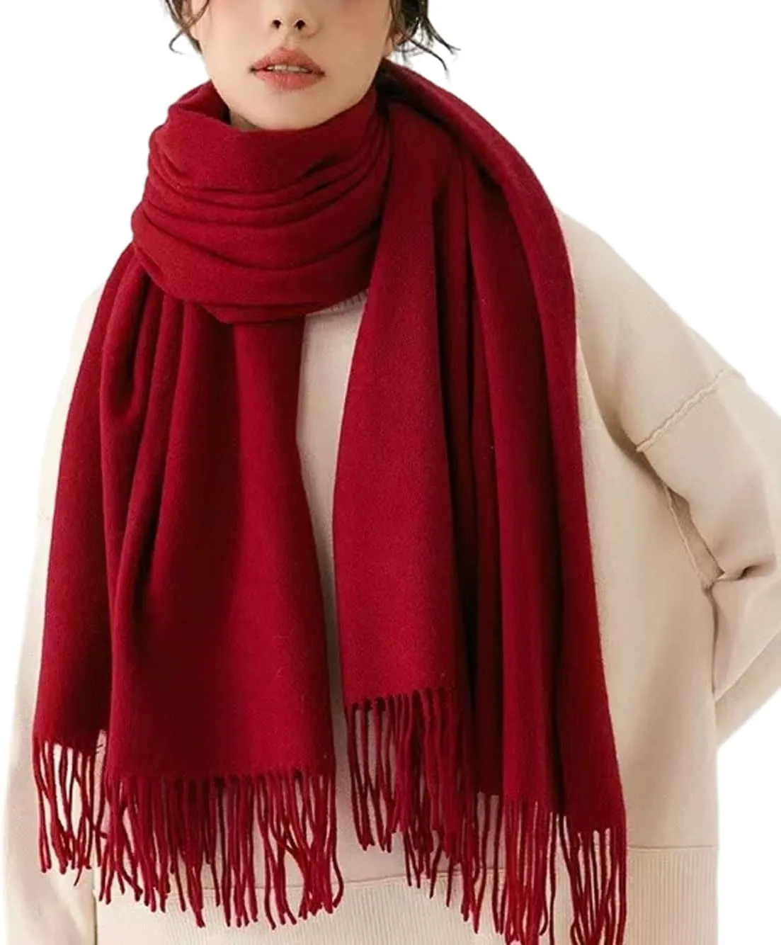 Womens Cashmere Scarf (Baby Alpaca) Large Soft Warm plaid shawls Wraps for Winter Mens Scarves Gifts