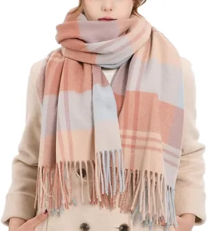 Womens Cashmere Scarf (Baby Alpaca) Large Soft Warm plaid shawls Wraps for Winter Mens Scarves Gifts
