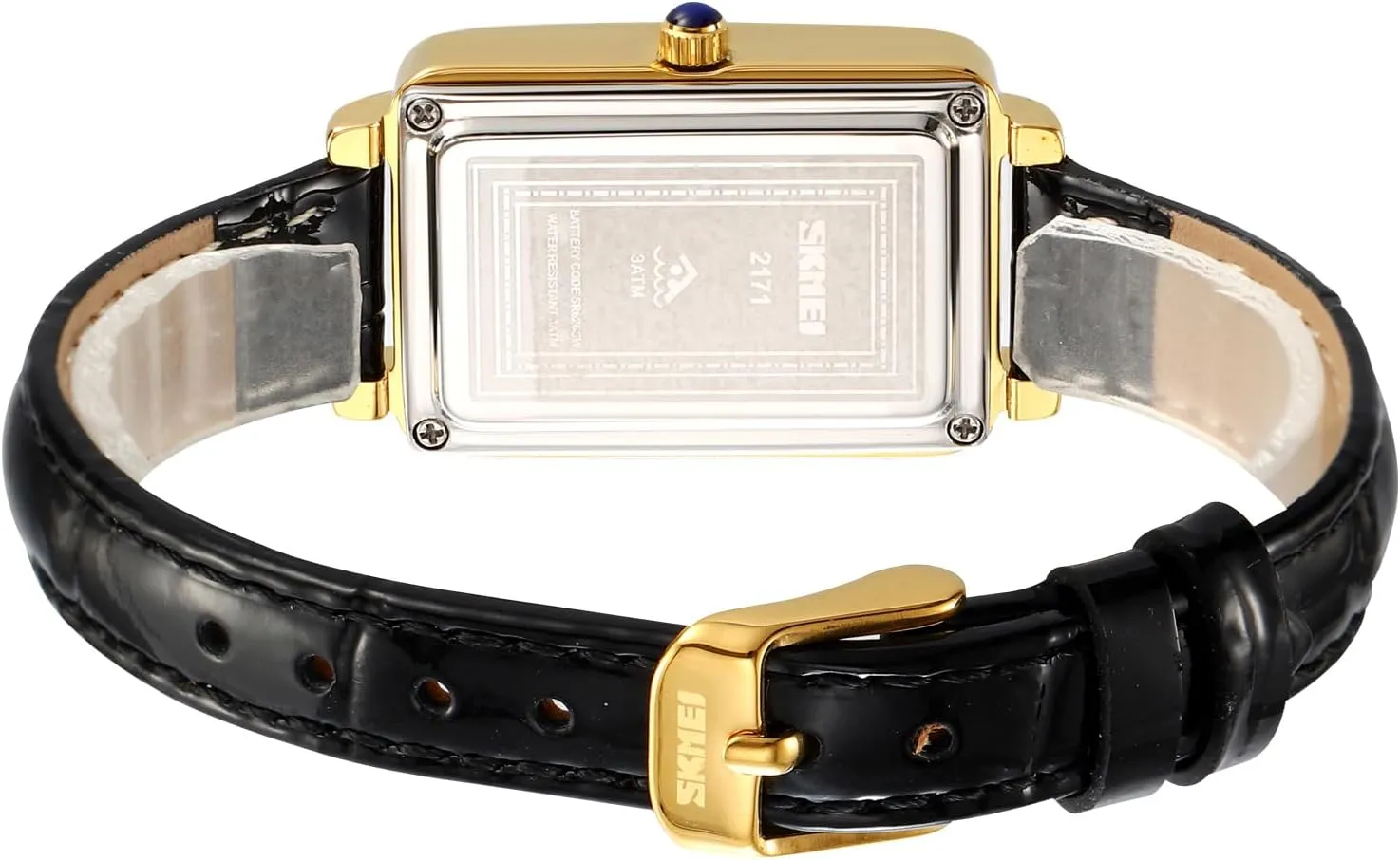 Women's Classic Vintage Rectangle Wrist Watch Ladies Analog Quartz Watch Ultra-Thin Ladies Bangle Bracelet Watch Female Business Dress Watch with Leather Strap